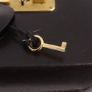 LOEWE Trunk Leather Dark Brown Gold Tone Auth 207565A-23