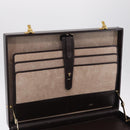LOEWE Trunk Leather Dark Brown Gold Tone Auth 207565A-24