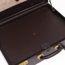 LOEWE Trunk Leather Dark Brown Gold Tone Auth 207565A-12