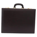 LOEWE Trunk Leather Dark Brown Gold Tone Auth 207565A-3