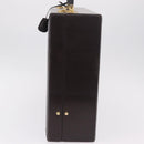 LOEWE Trunk Leather Dark Brown Gold Tone Auth 207565A-4