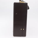 LOEWE Trunk Leather Dark Brown Gold Tone Auth 207565A-6