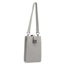 CHANEL Matelasse Mini Pouch Lamb Skin Gray Silver CC Auth 207566A-1