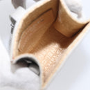 CHANEL Matelasse Mini Pouch Lamb Skin Gray Silver CC Auth 207566A-11