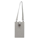 CHANEL Matelasse Mini Pouch Lamb Skin Gray Silver CC Auth 207566A-13
