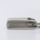 CHANEL Matelasse Mini Pouch Lamb Skin Gray Silver CC Auth 207566A-3