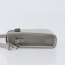 CHANEL Matelasse Mini Pouch Lamb Skin Gray Silver CC Auth 207566A-4