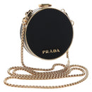 PRADA Neck Pouch Nylon Black Gold Tone Auth 207568M-1