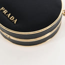 PRADA Neck Pouch Nylon Black Gold Tone Auth 207568M-12