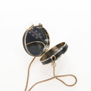 PRADA Neck Pouch Nylon Black Gold Tone Auth 207568M-17