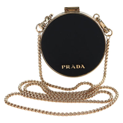 PRADA Neck Pouch Nylon Black Gold Tone Auth 207568M - 0