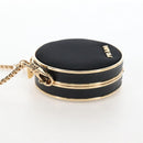 PRADA Neck Pouch Nylon Black Gold Tone Auth 207568M-4