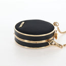 PRADA Neck Pouch Nylon Black Gold Tone Auth 207568M-5