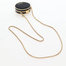 PRADA Neck Pouch Nylon Black Gold Tone Auth 207568M-7