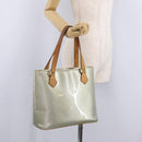 LOUIS VUITTON Monogram Vernis Houston Hand Bag Gris M91053 LV Auth 207572-36