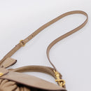 Miu Miu Vitellolux Matelasse Hand Bag Leather 2way Pink Gold Tone Auth 207573V-14