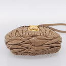 Miu Miu Vitellolux Matelasse Hand Bag Leather 2way Pink Gold Tone Auth 207573V-5