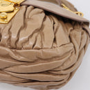 Miu Miu Vitellolux Matelasse Hand Bag Leather 2way Pink Gold Tone Auth 207573V-15