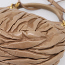 Miu Miu Vitellolux Matelasse Hand Bag Leather 2way Pink Gold Tone Auth 207573V-17