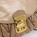 Miu Miu Vitellolux Matelasse Hand Bag Leather 2way Pink Gold Tone Auth 207573V-20