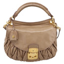 Miu Miu Vitellolux Matelasse Hand Bag Leather 2way Pink Gold Tone Auth 207573V-13