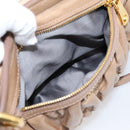 Miu Miu Vitellolux Matelasse Hand Bag Leather 2way Pink Gold Tone Auth 207573V-26
