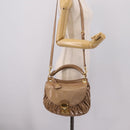 Miu Miu Vitellolux Matelasse Hand Bag Leather 2way Pink Gold Tone Auth 207573V-27