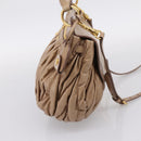 Miu Miu Vitellolux Matelasse Hand Bag Leather 2way Pink Gold Tone Auth 207573V-3