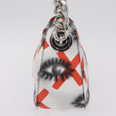 PRADA Chain Shoulder Bag Leather White Silver Auth 207574M-4
