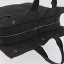 HERMES Her Line MM Hand Bag Canvas Gray Silver Auth 207576A-6