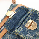 LOUIS VUITTON Monogram Denim Buggy PM Shoulder Bag Blue M95049 LV Auth 207579V-21
