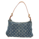 LOUIS VUITTON Monogram Denim Buggy PM Shoulder Bag Blue M95049 LV Auth 207579V-2