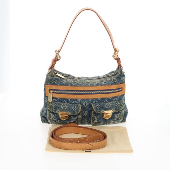 LOUIS VUITTON Monogram Denim Buggy PM Shoulder Bag Blue M95049 LV Auth 207579V