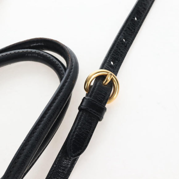 Miu Miu Tote Bag Vitellolux 2way Black Gold Auth 207580V