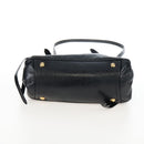 Miu Miu Tote Bag Vitellolux 2way Black Gold Auth 207580V-5