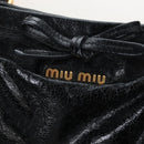 Miu Miu Tote Bag Vitellolux 2way Black Gold Auth 207580V-19