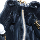 Miu Miu Tote Bag Vitellolux 2way Black Gold Auth 207580V-22