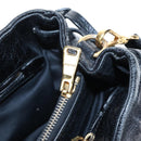 Miu Miu Tote Bag Vitellolux 2way Black Gold Auth 207580V-23