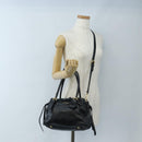 Miu Miu Tote Bag Vitellolux 2way Black Gold Auth 207580V-26