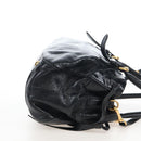 Miu Miu Tote Bag Vitellolux 2way Black Gold Auth 207580V-4