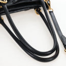 Miu Miu Tote Bag Vitellolux 2way Black Gold Auth 207580V-7