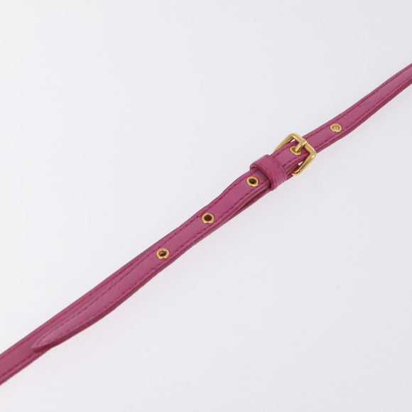 Miu Miu Matelasse Shoulder Bag Leather Pink Gold Tone Auth 207581V