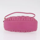 Miu Miu Matelasse Shoulder Bag Leather Pink Gold Tone Auth 207581V-6