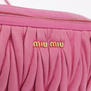 Miu Miu Matelasse Shoulder Bag Leather Pink Gold Tone Auth 207581V-20