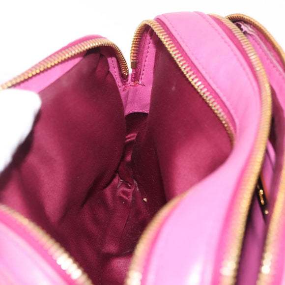 Miu Miu Matelasse Shoulder Bag Leather Pink Gold Tone Auth 207581V