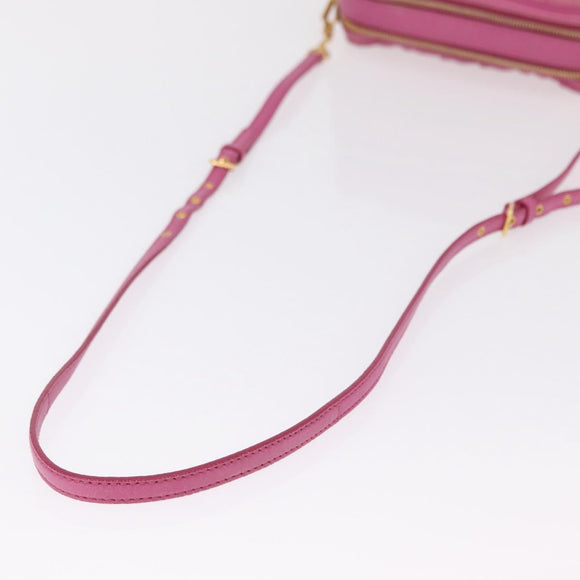 Miu Miu Matelasse Shoulder Bag Leather Pink Gold Tone Auth 207581V