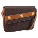 CELINE Macadam Medallion Shoulder Bag PVC Brown Gold Tone Auth 207584-1