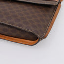 CELINE Macadam Medallion Shoulder Bag PVC Brown Gold Tone Auth 207584-9