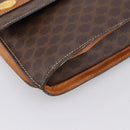CELINE Macadam Medallion Shoulder Bag PVC Brown Gold Tone Auth 207584-15