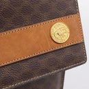 CELINE Macadam Medallion Shoulder Bag PVC Brown Gold Tone Auth 207584-10